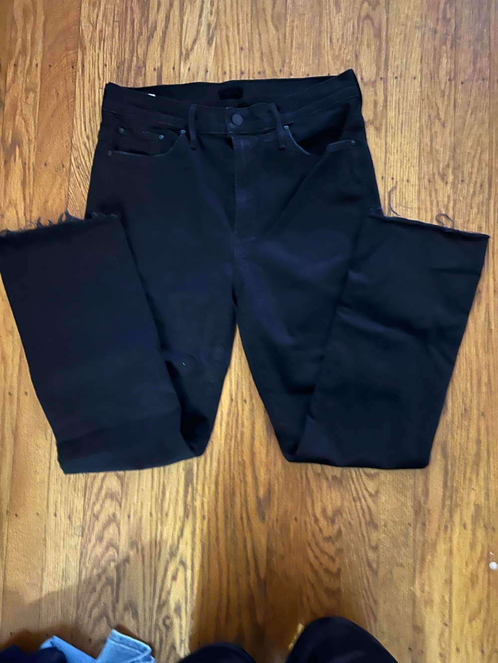 MOTHER Black Ankle Crop Jeans - Straight Leg
